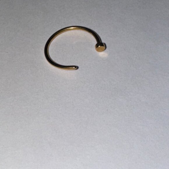 Gold 5/16 20 Gauge Titanium Plated Hoop Nose Rings - Picture 6 of 8